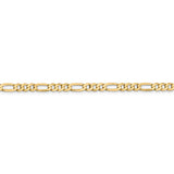 14k 4.75mm Flat Figaro Link Chain FFL120 - shirin-diamonds