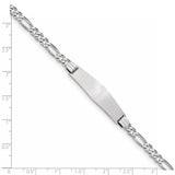 14k WG Figaro Link Soft Diamond Shape ID Bracelet FIG110IDCW - shirin-diamonds
