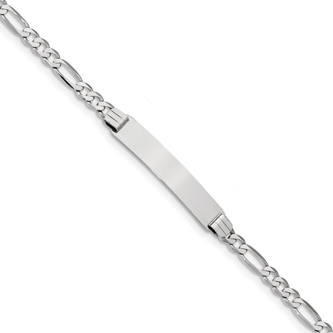 14k WG Figaro Link ID Bracelet FIG110IDW - shirin-diamonds