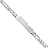 14k WG Figaro Link ID Bracelet FIG110IDW - shirin-diamonds
