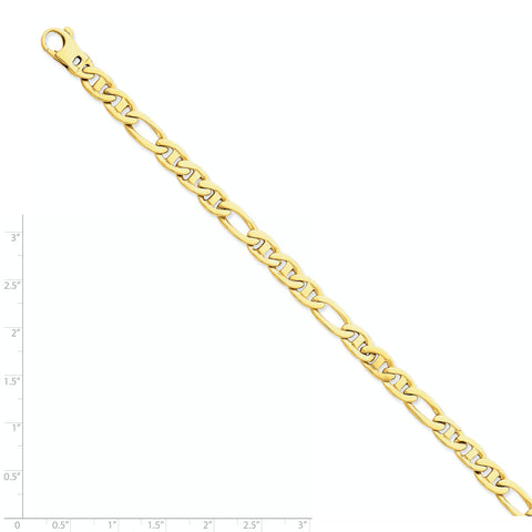 14k 6.5mm Hand-polished Flat Anchor Link Chain FL438 - shirin-diamonds