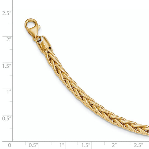 14k Polished 8.5in Wheat Chain Bracelet GB240 - shirin-diamonds
