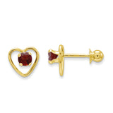 14k Madi K 3mm Garnet Birthstone Heart Earrings GK100 - shirin-diamonds