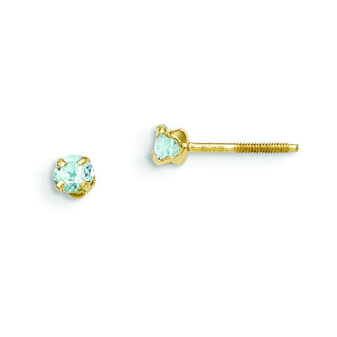 14k Madi K 3mm Aquamarine Earrings GK114 - shirin-diamonds