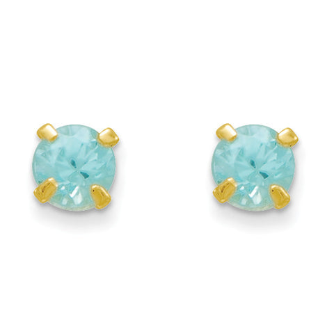 14k Madi K 3mm Blue Zircon Earrings GK123 - shirin-diamonds