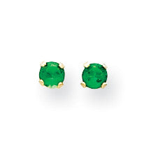 14k Madi K 3mm Synthetic Emerald Birthstone Earrings GK197 - shirin-diamonds