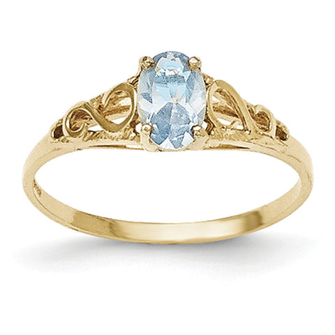14k Madi K Synthetic Aquamarine Ring GK277 - shirin-diamonds