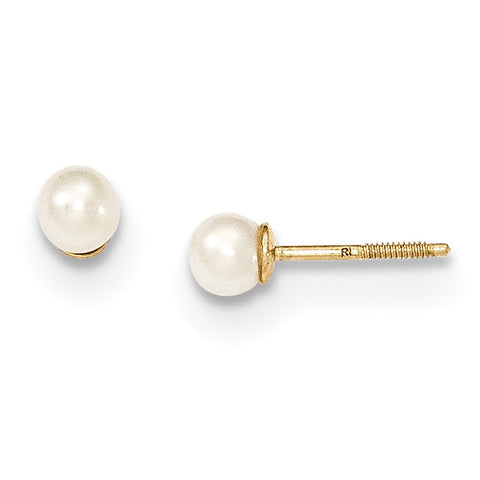 14k Madi K 4.5mm Button FW Cultured Pearl Earrings GK415 - shirin-diamonds