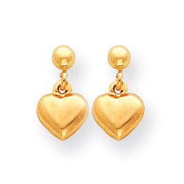 14k Madi K Puffed Heart Dangle Earrings GK511 - shirin-diamonds