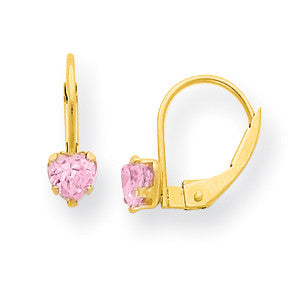 14k Madi K Leverback 4mm Pink CZ Earrings GK583 - shirin-diamonds