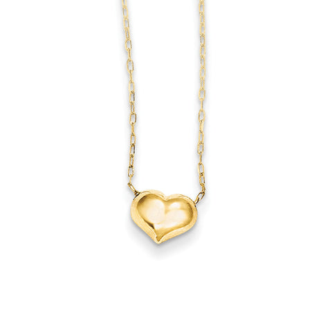 14k Madi K Small Hollow Heart w/ Chain Necklace GK623 - shirin-diamonds