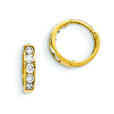 14k Madi K CZ Children's Hinged Hoop Earrings GK649 - shirin-diamonds