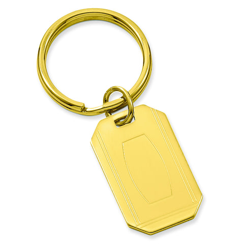 Gold-plated with Engravable Area Key Ring GP3807 (0.2 Grams) - shirin-diamonds