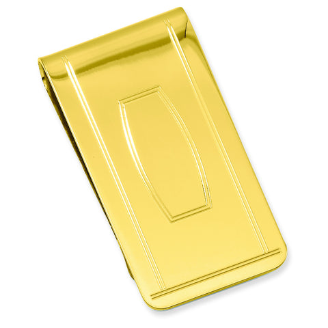 Gold-plated with Engravable Area Money Clip GP3808 - shirin-diamonds