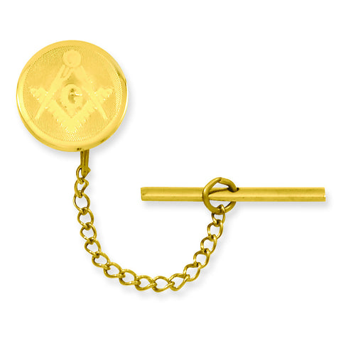 Gold-plated with Chain Masonic Tie Tack GP3824 - shirin-diamonds
