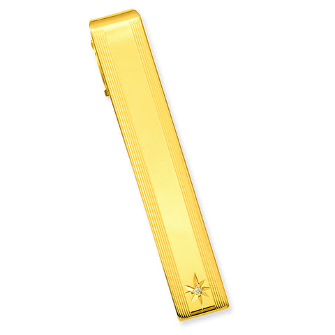 Gold-plated .01 Ct. Diamond Tie Bar GP3853 - shirin-diamonds