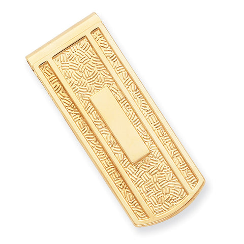 Gold-plated with Engravable Area Money Clip GP3855 - shirin-diamonds