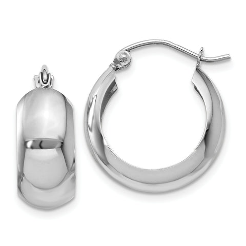 14k White Gold Fancy Hoop Earrings H331 - shirin-diamonds