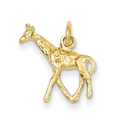 14k Solid Polished 3-Dimensional Giraffe Charm K1008 - shirin-diamonds