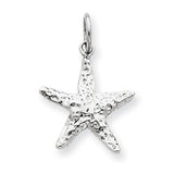 14k White Gold Polished 3-Dimensional Starfish Pendant K1077 - shirin-diamonds