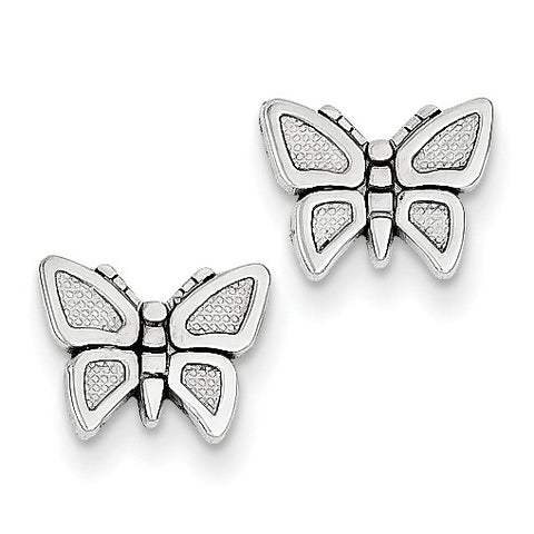 14k White Gold Butterfly Earrings K1409 - shirin-diamonds