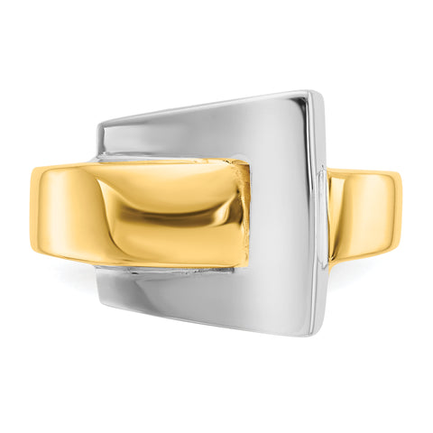 14k Two-tone Polished Buckle Ring K1446