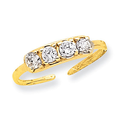 14k CZ Toe Ring K1531 - shirin-diamonds