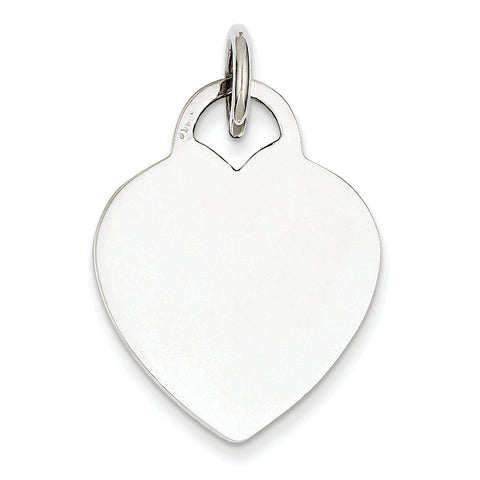 14k White Gold Heart Disc Charm K167 - shirin-diamonds