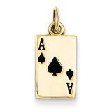 14k Enameled Ace of Spades Card Charm K1874 - shirin-diamonds