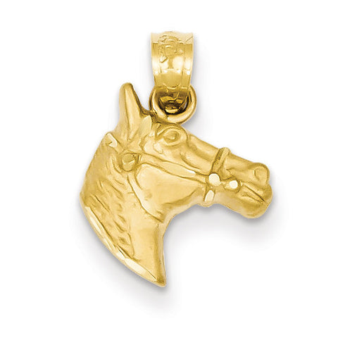 14K Diamond-cut Horse Pendant K3336 - shirin-diamonds