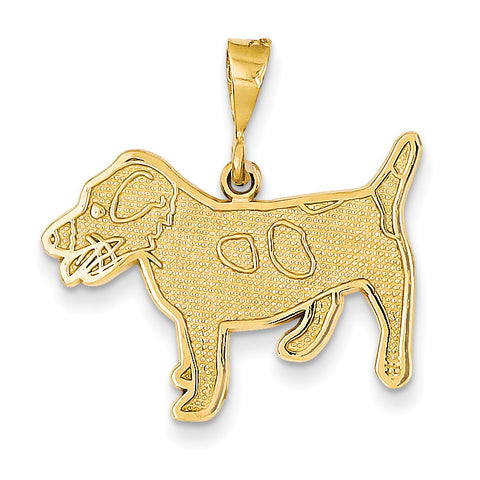 14k Jack Russell Terrier Dog Pendant K3399 - shirin-diamonds