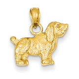 14k Cocker Spaniel Dog Pendant K3427 - shirin-diamonds