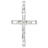 14K White Gold Crucifix Pendant K3736 - shirin-diamonds