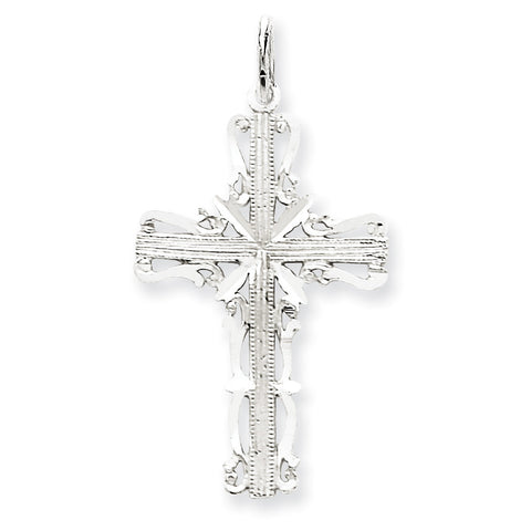 14k White Gold Latin Cross Pendant K376 - shirin-diamonds