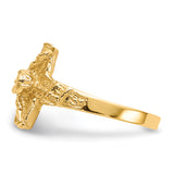 14K Diamond-cut Crucifix Ring K3968