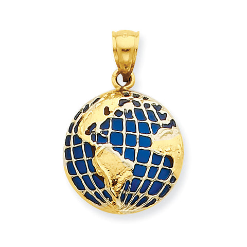 14K BlueTranslucent Acrylic Globe Pendant K4144 - shirin-diamonds