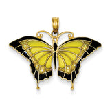 14K Yellow Acrylic Wings Butterfly Pendant K4233 - shirin-diamonds