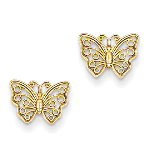 14K Butterfly Post Earrings K4418 - shirin-diamonds