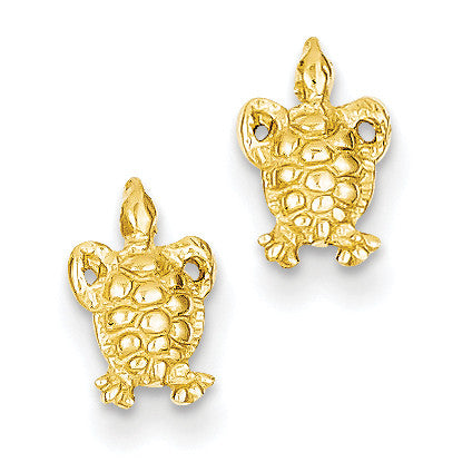14K Mini Turtle Post Earrings K4438 - shirin-diamonds