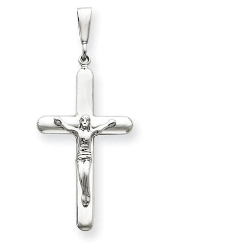 14k White Gold Crucifix Pendant K461 - shirin-diamonds
