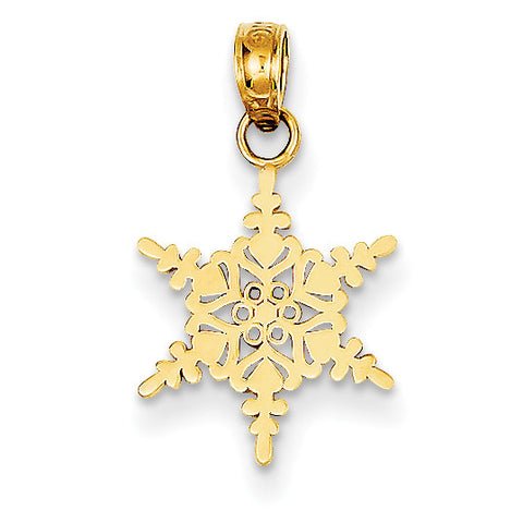 14k Small Snowflake Pendant K4742 - shirin-diamonds