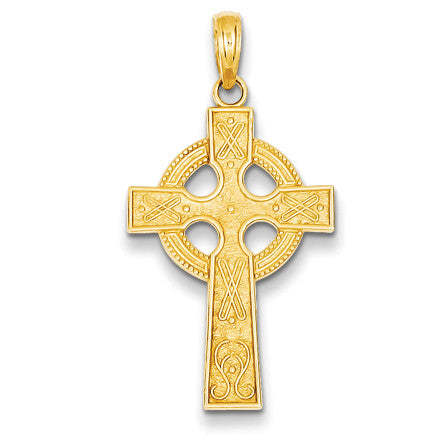 14k Celtic Cross Pendant K5048 - shirin-diamonds