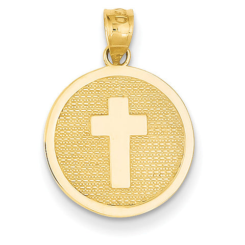 14k Reversible Cross & 1st Holy Communion Charm K5085 - shirin-diamonds