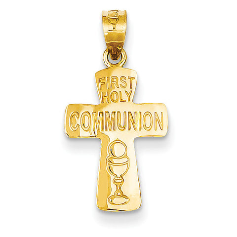 14k First Holy Communion Cross Pendant K5088 - shirin-diamonds