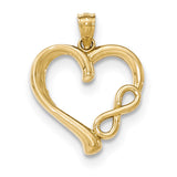 14k Gold Polished Infinity Heart Pendant - shirin-diamonds