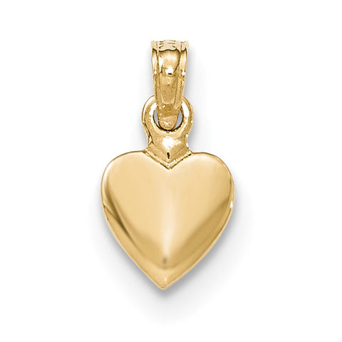 14K Gold Polished Mini Heart Pendant K5179 - shirin-diamonds