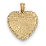 14K Gold Polished For My Mom/ Thanks For Everything Pendant K5194 - shirin-diamonds