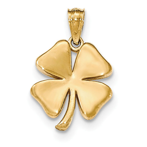 14k Gold Polished 4 Leaf Clover Pendant K5267 - shirin-diamonds