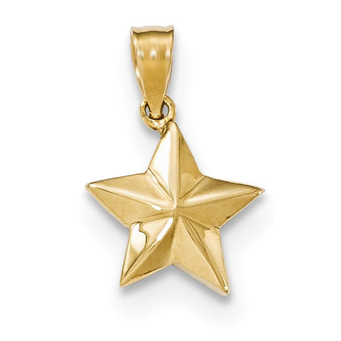 14k Polished Small Star Pendant - shirin-diamonds
