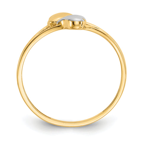 14k with Rhodium Double Heart Ring K5743